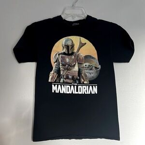 Star Wars Mandalorian And Baby Yoda Graphic Print T-Shirt Size S